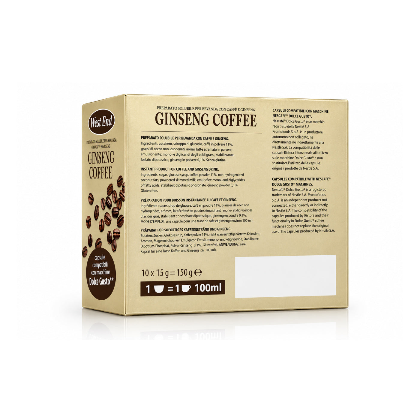 Ginseng-Kaffee kompatible Kapseln Nescafè®* Dolce Gusto®*