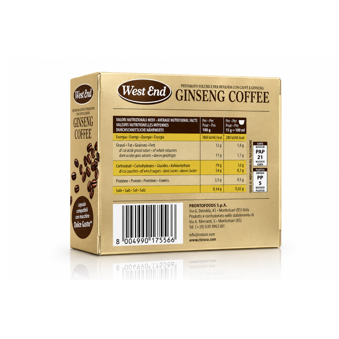 Ginseng-Kaffee kompatible Kapseln Nescafè®* Dolce Gusto®*